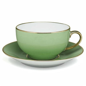 Limoge Teacup & Saucer Pastel Green