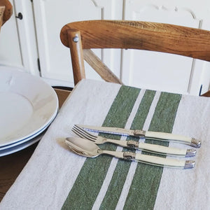 French Country Olive Stripe Tablecloth