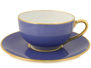 Limoge Teacup & Saucer Provencal Blue