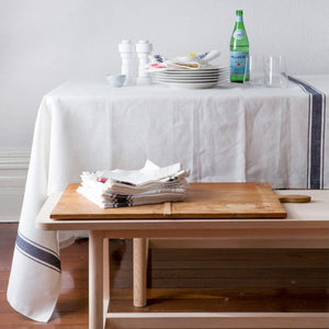 PURE Linen Tablecloth - Black Stripe - 180 X 320