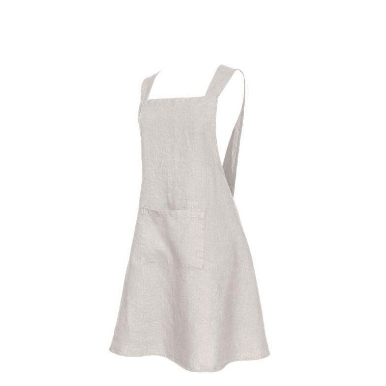 French Linen Kyoto Apron - Natural