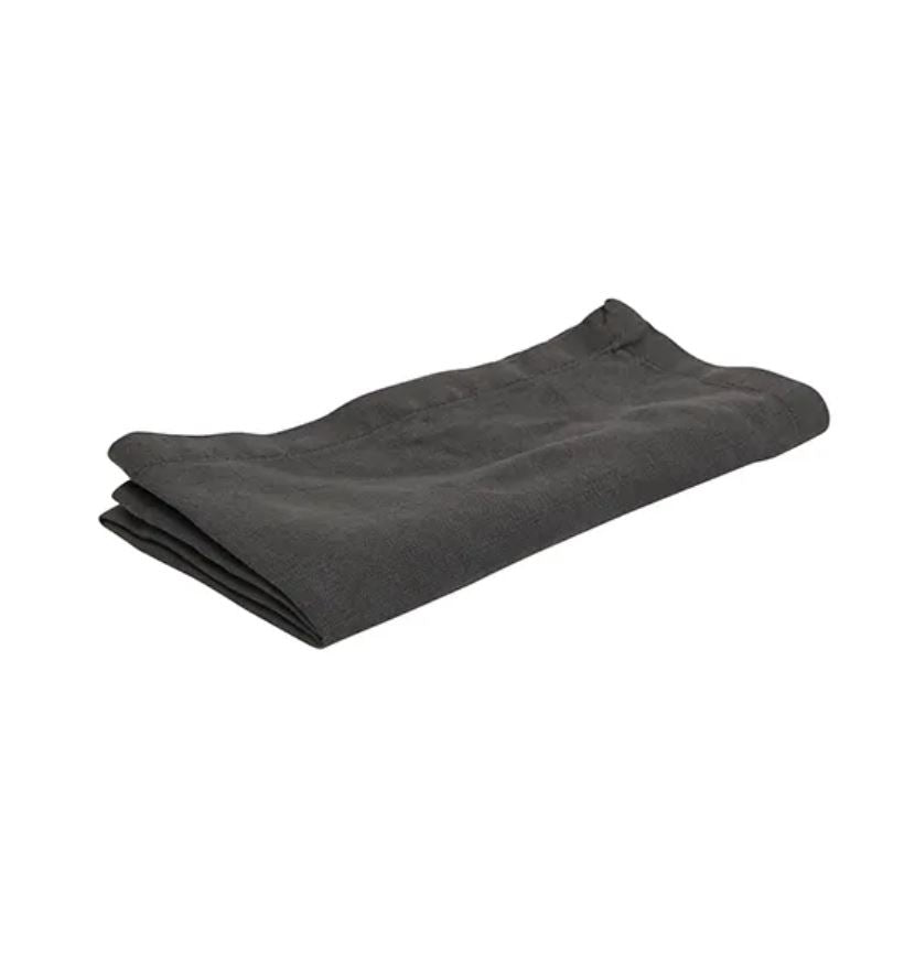 Empress - French Flax Napkins - Set of 4 - Charcoal