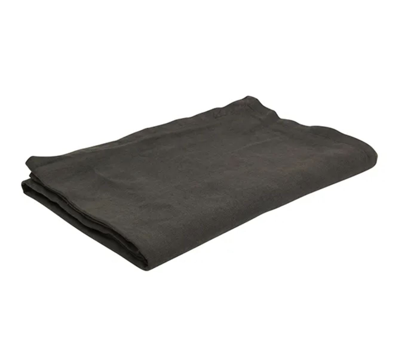 Empress - French Flax Tablecloth - Charcoal