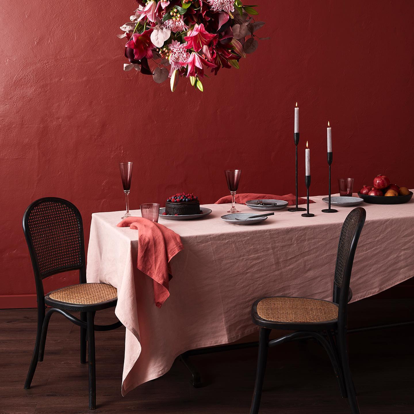 Empress - French Flax Tablecloth - Dusk Pink (Limited)