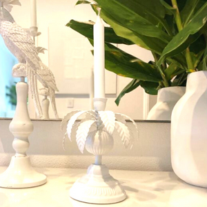 Palm Tree 'Le Palmier' Candlestick Holder - White (Limited)
