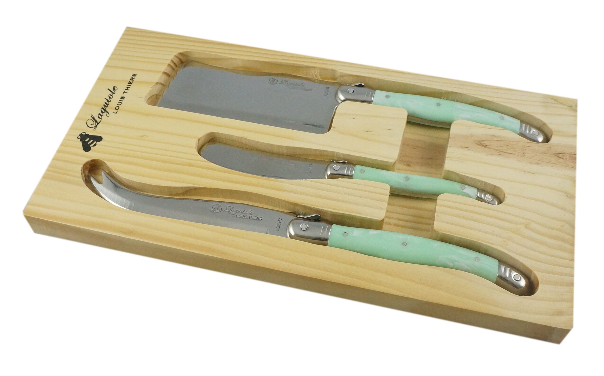 Laguiole by Louis Thiers Luxe 3 Piece Cheese Set - Green