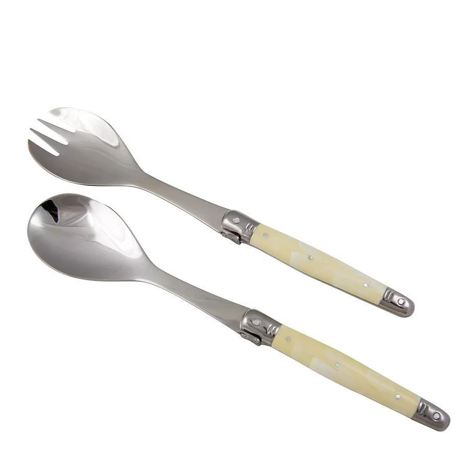 Laguiole by Louis Thiers Luxe Salad Servers Ivory Colour Malmaison
