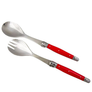 Laguiole by Louis Thiers Luxe Salad Servers - Red