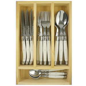 Laguiole by Louis Thiers Toujours White 24 Piece Cutlery Set