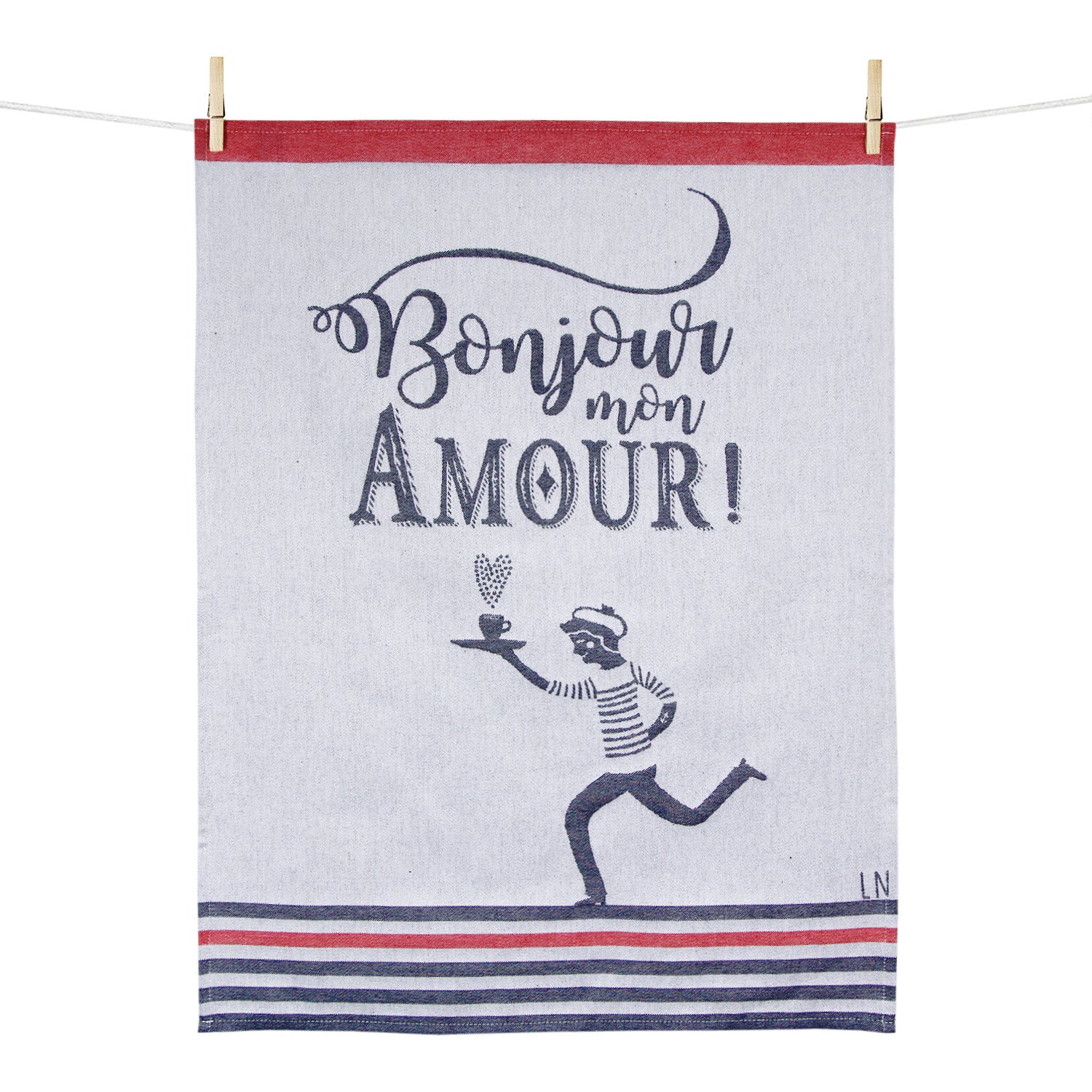 Tissage Moutet - Bonjour Mon Amour Tea Towel